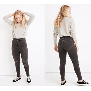 NEW Madewell Curvy High-Rise Skinny Jeans in Black Sea